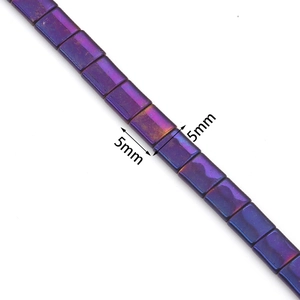 Perles carrées hématite arc-en-ciel 5mm intercalaires irisées pour bijoux artisanaux
