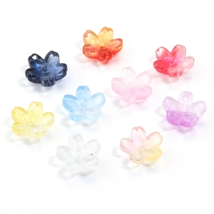 Gekleurde sakura glazen kralen met verloop voor DIY sieraden en handgemaakte armbanden