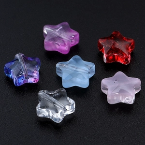 Cuentas de vidrio coloridas en forma de estrella para hacer joyas artesanales DIY