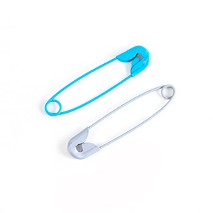 Blue and grey painted gourd-shaped iron safety pins for DIY crafts and accessories