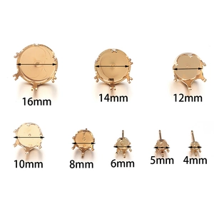 Supports de boucles d'oreilles griffes en cuivre doré de 4mm à 16mm pour bijoux DIY
