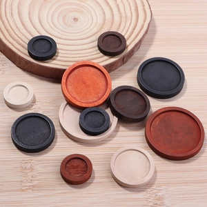 Vintage round wooden jewelry trays in assorted wood tones for DIY accessory making