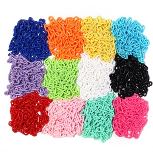 Colorful acrylic chain links in 12 colors for DIY jewelry and lanyard accessories