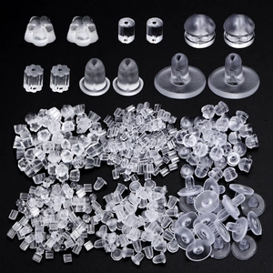 Transparent Silicone Earring Backs Bullet Plum Blossom Shape Clear Earring Stoppers DIY Jewelry Making Findings Accessories