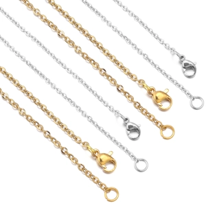 Stainless steel O-chain jewelry making set with lobster clasps and jump rings in gold and silver