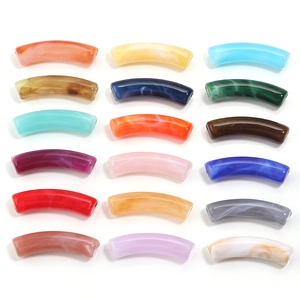 Bunte gebogene Acrylperlen in 18 Stilen für DIY-Schmuckherstellungszubehör