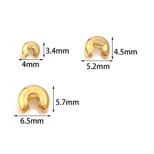 Polierte Edelstahl-Crimp-Abdeckungen in Gold für die DIY-Schmuckherstellung und Basteln