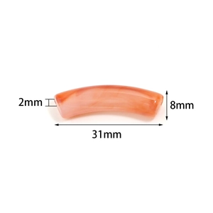 31mm Acryl-Bogenperle in Marmor-Orange für DIY-Schmuckherstellung Zubehör