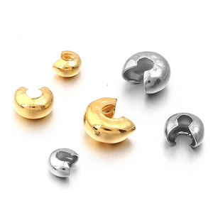 C-förmige Kaschierperlen aus Edelstahl in Gold und Silber für DIY-Schmuckherstellung