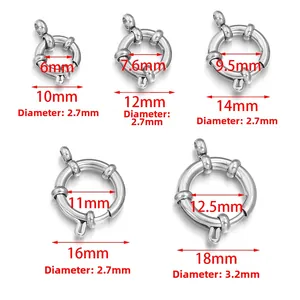 Fermoirs boucles à ressort en acier inoxydable de 10mm à 18mm pour la création de bijoux