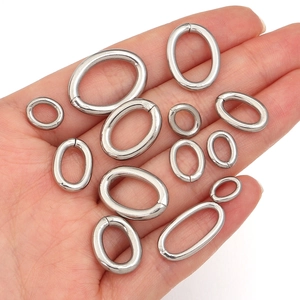 Anneaux ovales en acier inoxydable argenté de tailles variées pour la création de bijoux