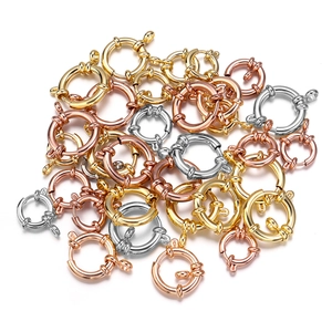 Fermoirs à ressort polis en or, or rose et argent pour la création de bijoux
