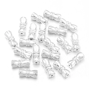 Detailed view of silver plated 11mm peanut-shaped spiral clasp for DIY jewelry making