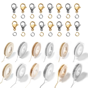 Stainless Steel Jewelry Making Findings Chain Lobster Clasps Jump Rings For DIY Necklace Bracelet Crafting Accessory Kit