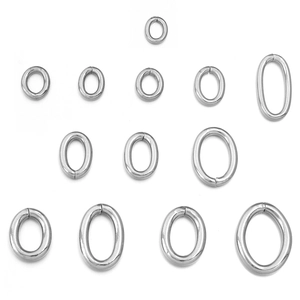 Anneaux de jonction ovales polis en acier inoxydable pour création de bijoux DIY