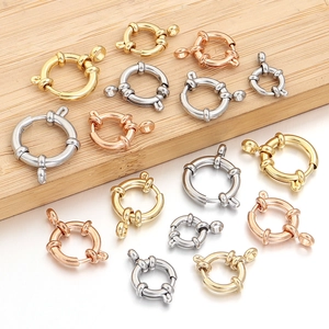 Fermoirs boucles rondes de marin en acier inoxydable poli or argent et rose doré pour bijoux