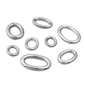 Anneaux de jonction en acier inoxydable poli de forme ovale et ronde pour bijoux DIY