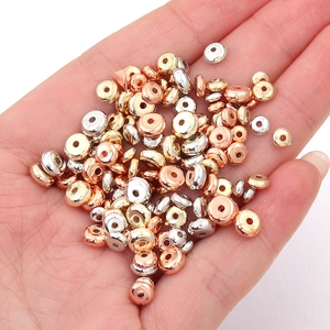 Flat CCB spacer beads in gold, rose gold and silver finish for DIY jewelry making