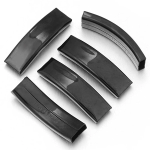 Polished black stainless steel curved tube connectors for DIY leather cord jewelry