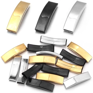 Curved stainless steel tube beads in gold, black, and silver for DIY jewelry making