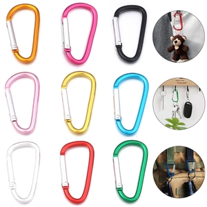 Multi-colored aluminum D-ring carabiners for backpacks, keys and outdoor bottle attachments