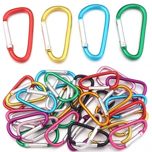 Aluminum Alloy D-Ring Carabiner Clips Multi-Color Spring Snap Hook For Keychain Backpack Outdoor Camping Accessories