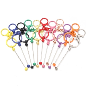 Set di 12 aste metalliche colorate per portachiavi fai-da-te con chiusura a moschettone