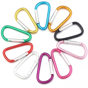 Set of 10 colorful aluminum D-ring carabiners for hiking, camping and keychains