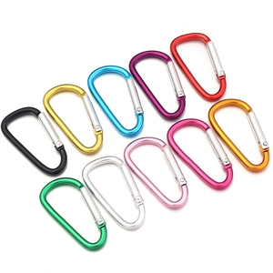 Set of 10 colorful D-shaped aluminum alloy carabiners for outdoor gear and keychains
