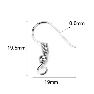 Crochets de boucles d'oreilles argentés avec ressort pour création de bijoux DIY
