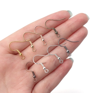 Lot de crochets de boucles d'oreilles DIY en 6 couleurs avec ressort et perle