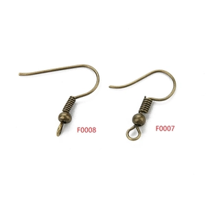 Détails de crochets d'oreilles en bronze avec ressorts pour création de bijoux DIY