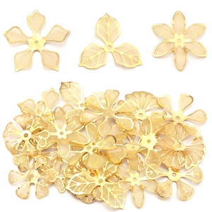 DIY Jewelry Making Accessories Gold Brass Hollow Mesh Flower Leaf Shape Charms For Handmade Jewelry Findings Components