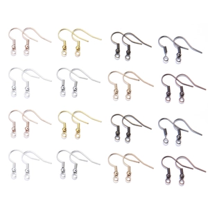 Lot de 32 crochets d'oreilles en fer avec ressorts et perles en plusieurs finitions