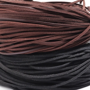 Flat genuine leather cord in black and brown for DIY jewelry making and crafts