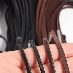 Flat genuine leather cords in multiple colors for DIY handmade jewelry and craft accessories