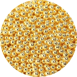 Polished golden ABS loose beads with high gloss metallic finish for DIY jewelry