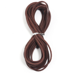 Flat genuine brown leather cord roll for DIY handmade jewelry and bags crafts
