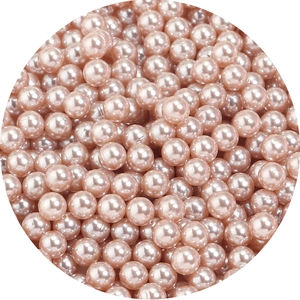 Bulk pink-beige high-gloss ABS imitation pearls for DIY jewelry and garment accessories