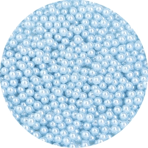 Lustrous light blue round faux pearls with pearlescent finish for DIY jewelry