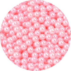 Polished light pink round faux pearls with glossy finish for DIY jewelry making
