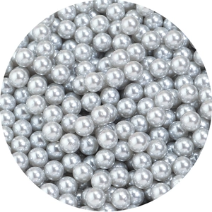 Polished silver gray ABS imitation round pearls for DIY jewelry and garment making
