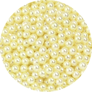 Polished cream white round imitation pearls for DIY jewelry and garment decoration