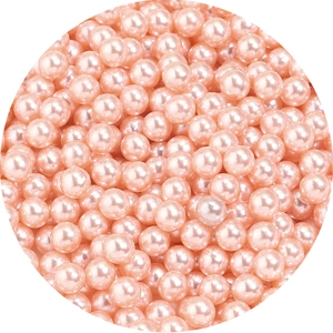 Spherical pink imitation pearl beads with glossy finish for DIY jewelry making