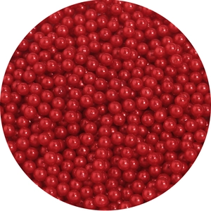 Vibrant red round imitation pearls with high-gloss finish for DIY jewelry and crafts