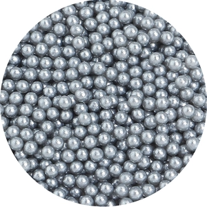 Spherical silver ABS pearls with metallic luster for DIY handmade jewelry crafts
