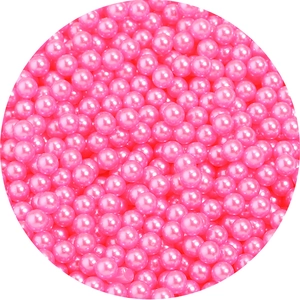 Lustrous pink ABS imitation pearls for DIY jewelry and garment accessories