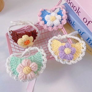 Handmade Crochet Flower Pet Bib Cute Princess Style Knit Scarf For Small Dogs And Cats Daily Party Birthday Photo Accessory