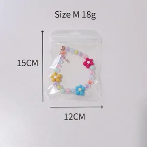Collier pour chat aux perles macaron et fleurs colorées, taille M ajustable