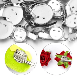 IJzeren DIY Sieradenonderdelen Verguld Ronde Schijf Basis Brochespeld En Eendebekclip Voor Handgemaakte Haaraccessoires